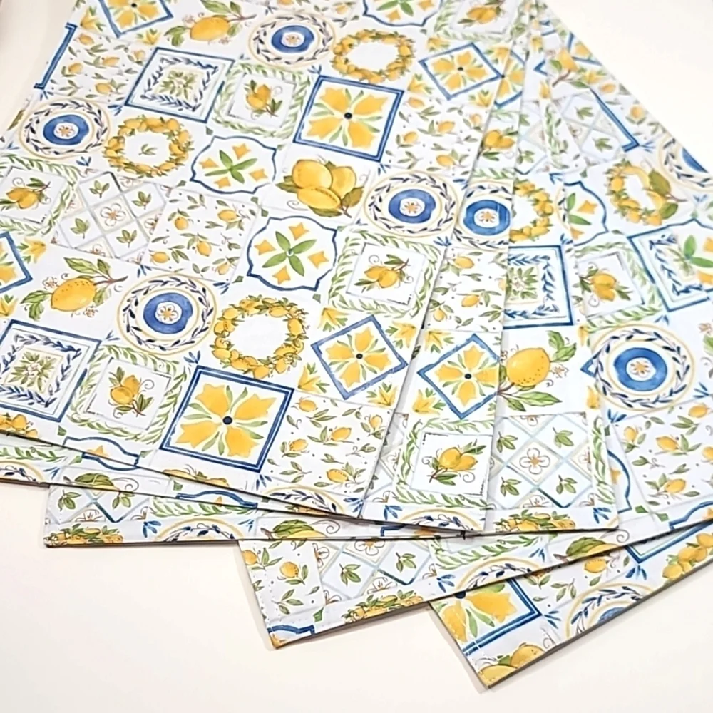 Set of 5 thick vinyl cloth placemats